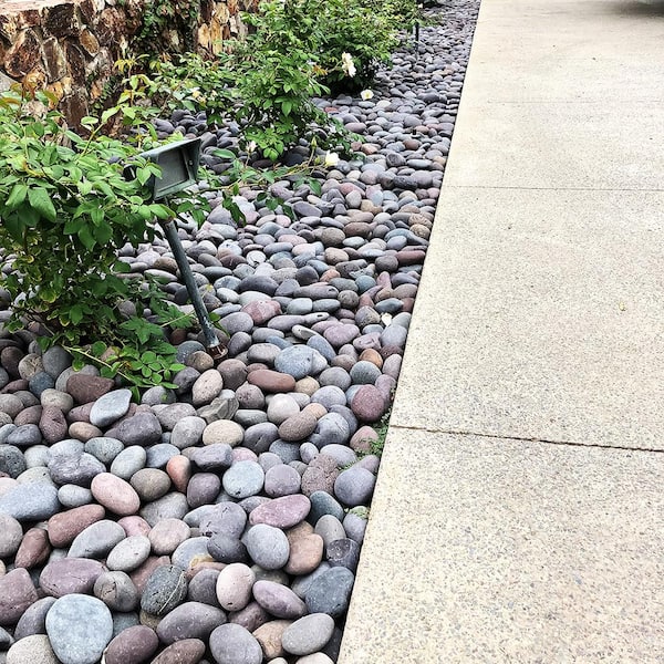 0.50 cu. ft. 3 in. to 5 in. Roja Mexican Beach Pebble Smooth Round Rock for Gardens, Landscapes and Ponds
