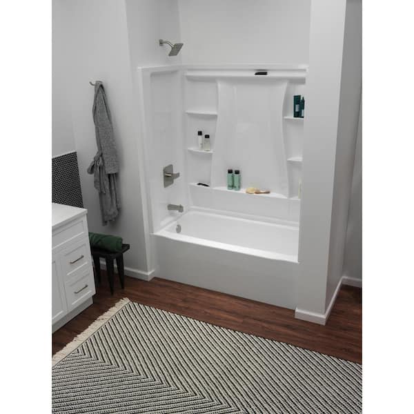 Classic 500 60 in. x 30 in. Alcove Deep Soaking Bathtub with Left Drain in High Gloss White