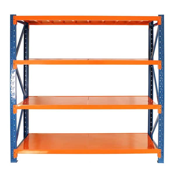 4 Tier Garage Shelves Heavy Duty, 4400 lbs. Garage Storage, Adjustable Metal Shelving Units, Utility Shelves-Blue Orange