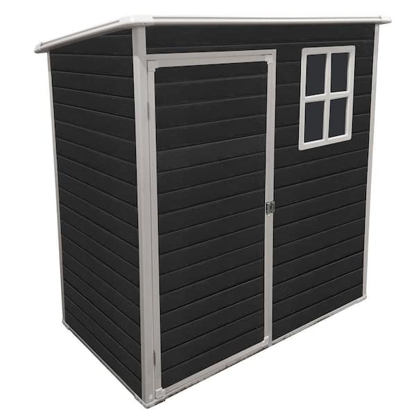 5 ft. W x 3 ft. D Outdoor Resin Storage Shed with Door and Window in Black (15 Sq. Ft.)