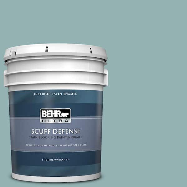 BEHR ULTRA 5 gal. #500F-5 Gulf Winds Extra Durable Satin Enamel Interior Paint & Primer