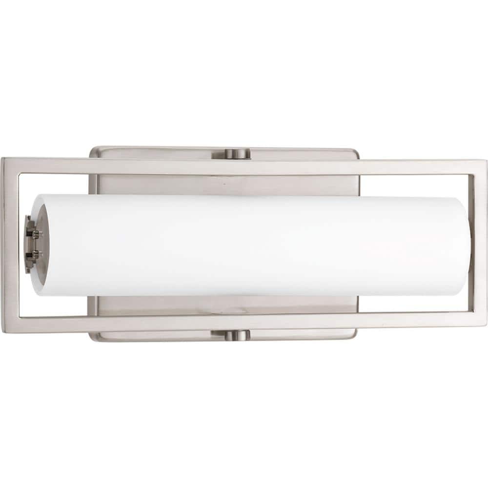 Brushed Nickel 12" LED Cylinder Vanity Light