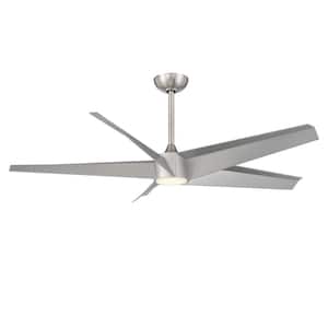 Urbain 56 in. Integrated LED Indoor Brushed Nickel Ceiling Fan with Light Kit