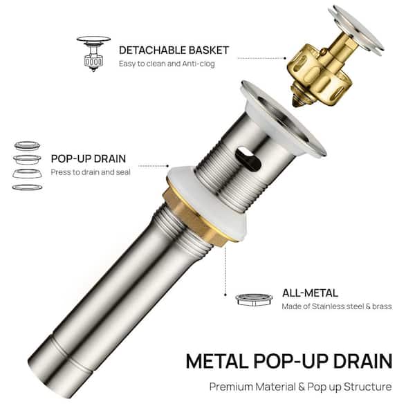 GAGALIFE 1-3/8 in. Metal Pop Up Drain Strainer Stopper with