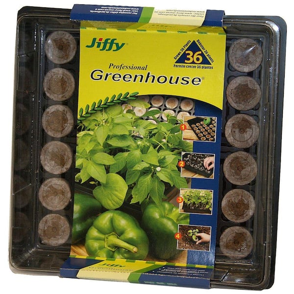 Jiffy 36 Peat Pellet Greenhouse Kit J336-16H - The Home Depot