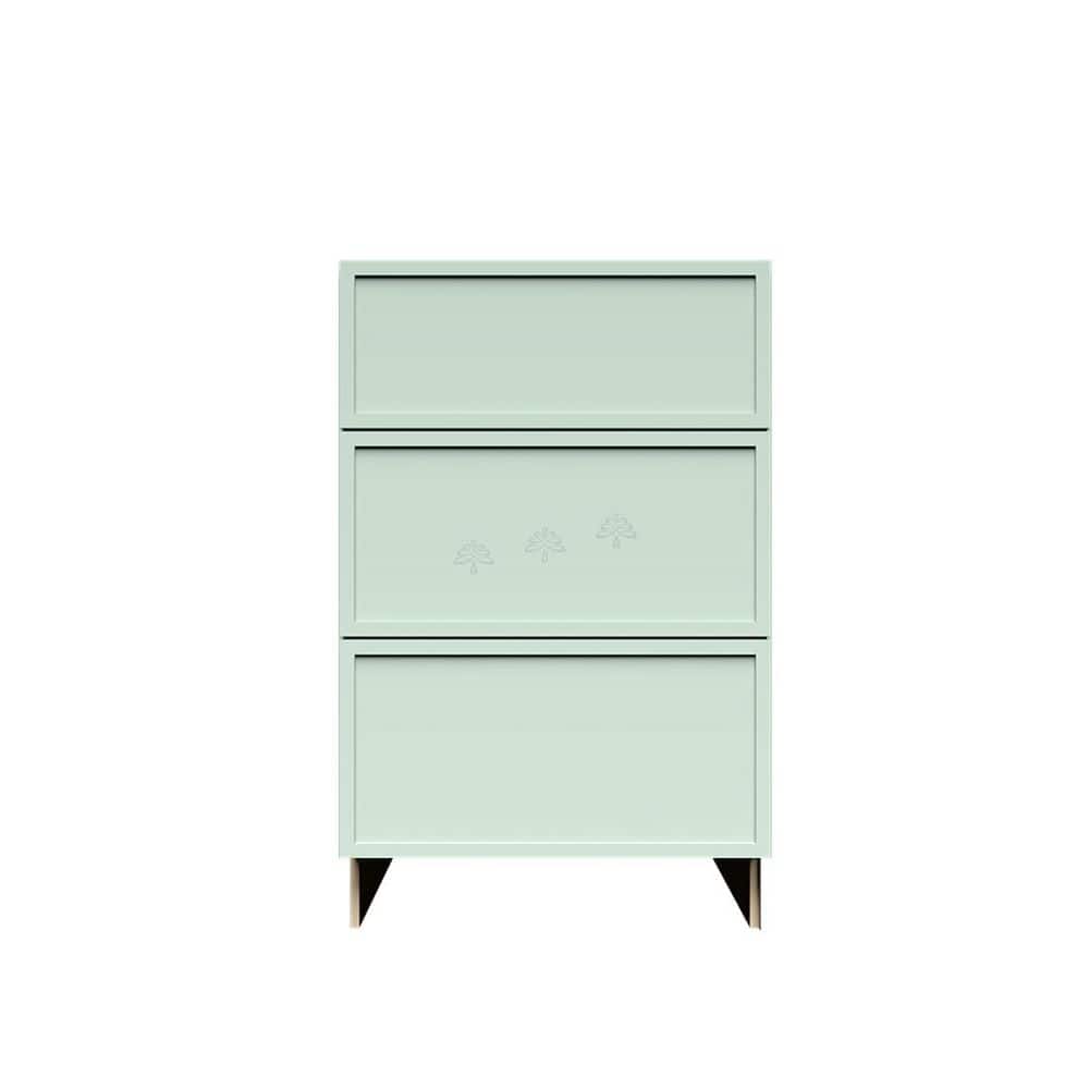 Slim Shaker 18 in. 3-Drawer Base Bath Vanity Cabinet without Top in Green Assembled price history on PriceWatchPro