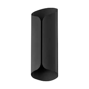 Cole 7.75 in. 1-Light Textured Black Integrated LED Outdoor Wall Sconce
