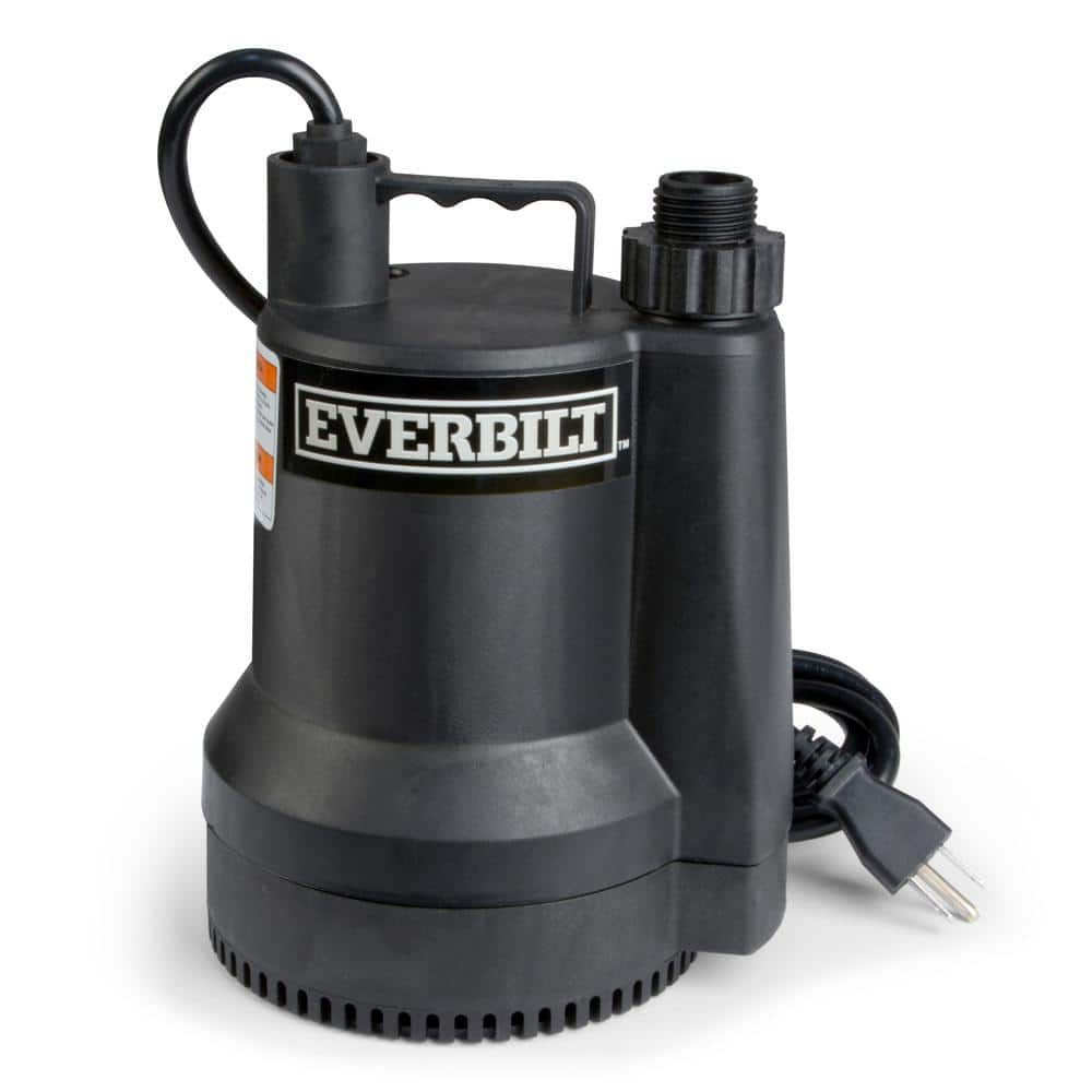 Everbilt 1/6 HP Plastic Submersible Utility Pump SUP54HD The Home Depot