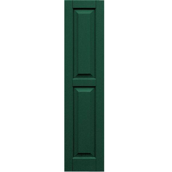 Winworks Wood Composite 12 in. x 52 in. Raised Panel Shutters Pair #633 Forest Green