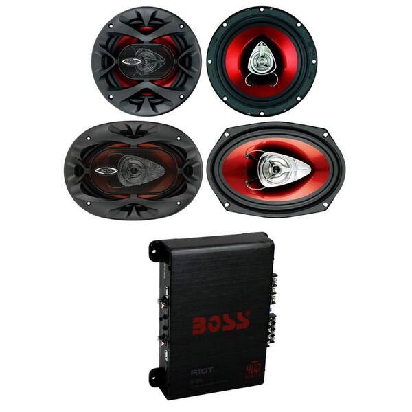 Boss Audio Systems CH6520 6.5 in. 250-Watt + Two 6 in. x 9 in. 350-Watt 2-Way Car Speakers + 400-Watt 4-Ch Amplifier