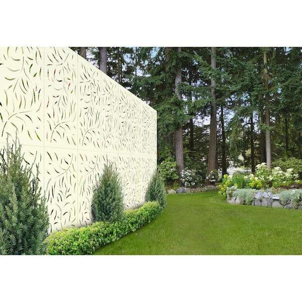 Unbranded 3 ft. x 5 ft. White Willow Decorative Privacy and Fence Panel
