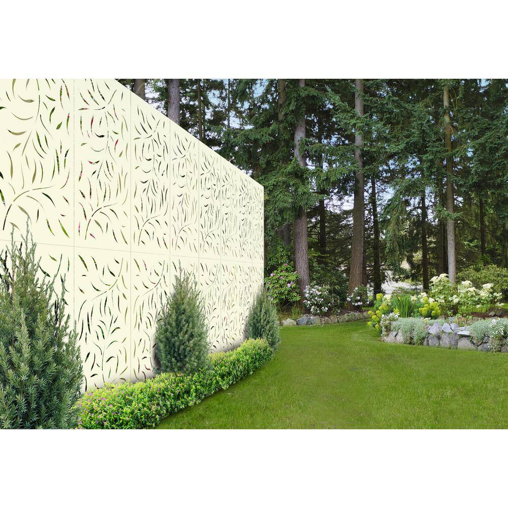 3 ft. x 5 ft. White Willow Decorative Privacy and Fence Panel