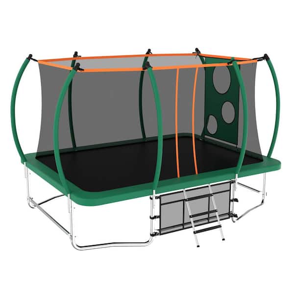 FLIPZA 8 ft. x 14 ft. Rectangular Tumbling Trampoline in Green