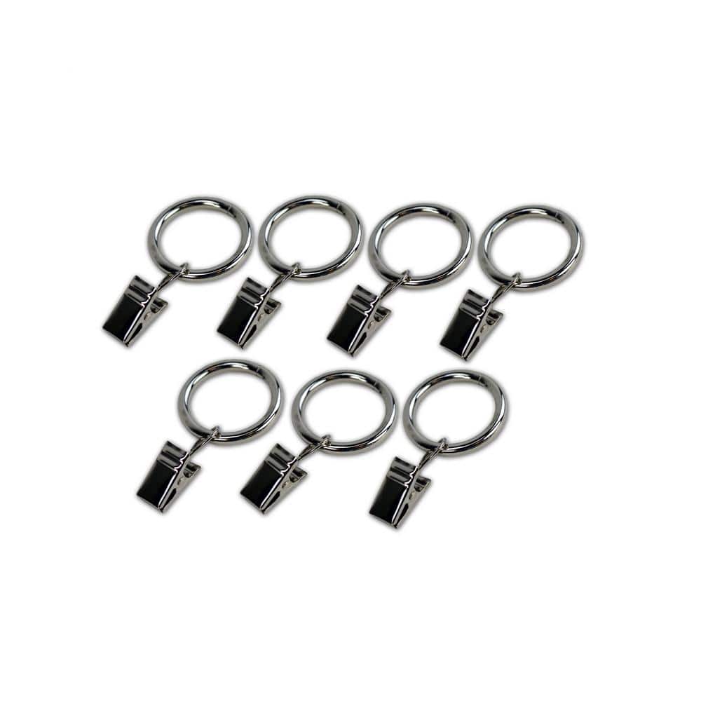 Versailles Home Fashions Brushed Nickel Steel Curtain Clip Rings (Set