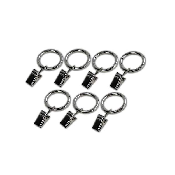 Versailles Home Fashions Brushed Nickel Steel Curtain Clip Rings (Set of 7)