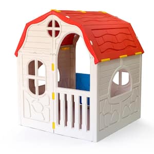 Plastic Products Kid's Cottage Foldable Toddler Outdoor Playhouse