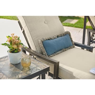 Richmond Hill Aluminum Outdoor Patio Chaise Lounge with Hybrid Smoke Cushions