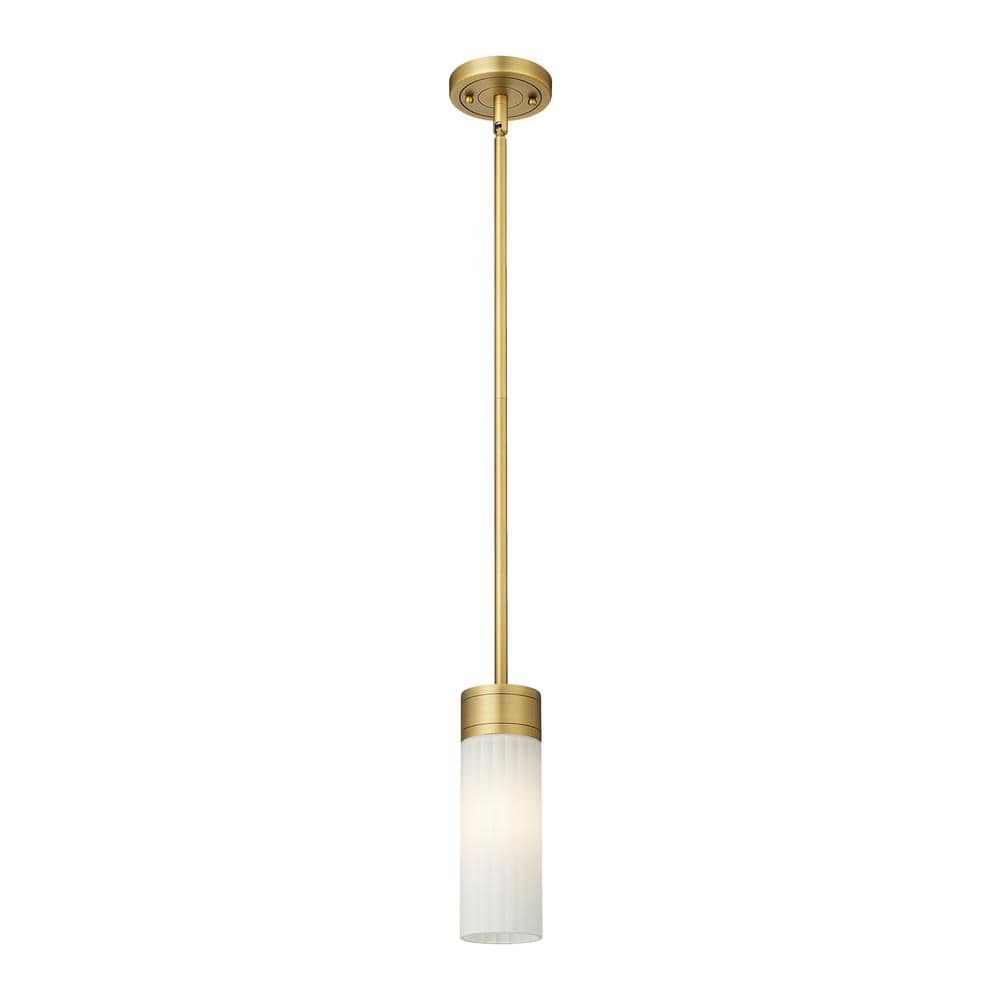 Empire 100-Watt 1 Light Brushed Brass Shaded Pendant Light with Frosted glass Frosted Glass Shade price history on PriceWatchPro
