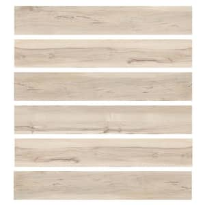 36 Pieces 12 MIL x 6" x 36" Water Resistant Peel and Stick Vinyl Tile Flooring for Kitchen, Light Wood (54 sq. ft./box)