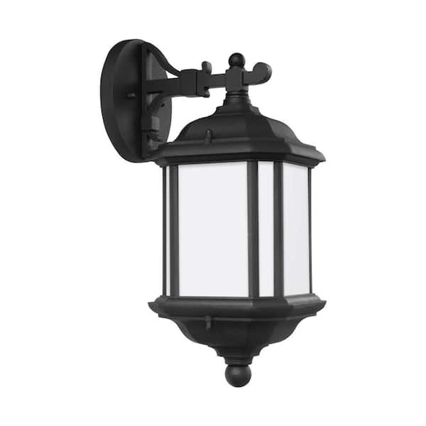 Kent 1-Light Black Outdoor 15 in. Wall Lantern Sconce