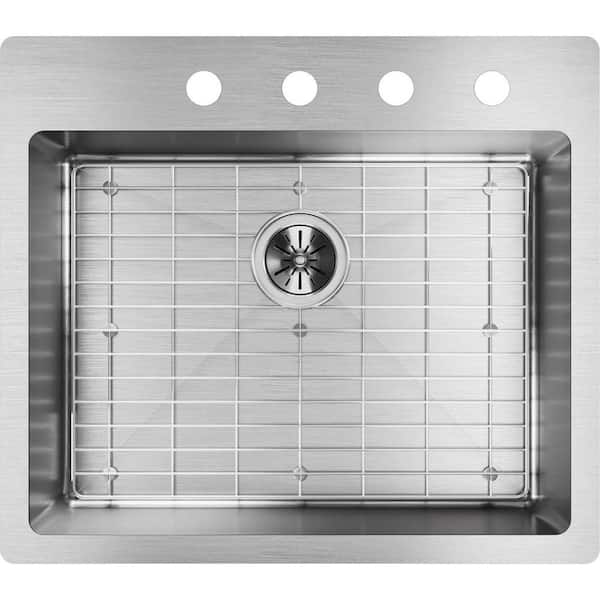 Crosstown Drop-In/Undermount Stainless Steel 33 in. 2-Hole Double Bowl Kitchen Sink with Bottom Grids