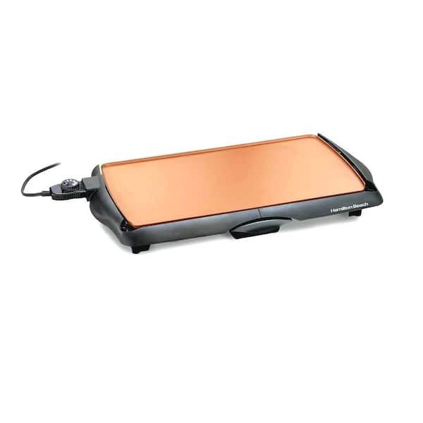 3.2 in. x 24.4 in. 200 sq. in. Black Ceramic Griddle Non-Stick Coating, Adjustable Temperature Cool Touch Handles