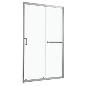 JimsMaison 54 in. W x 72 in. H Sliding Semi-Frameless Shower Door in ...