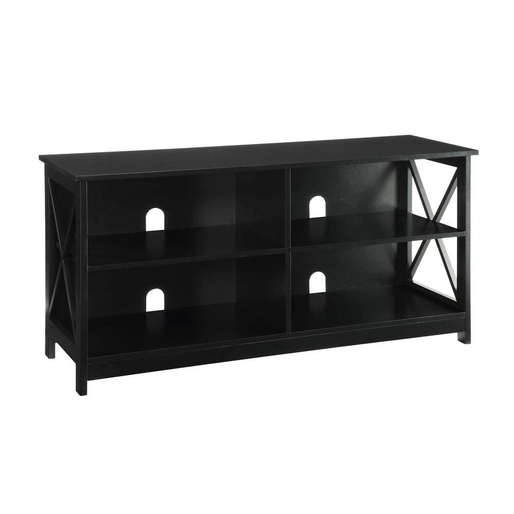 Oxford Black 48" MDF TV Stand with Shelves