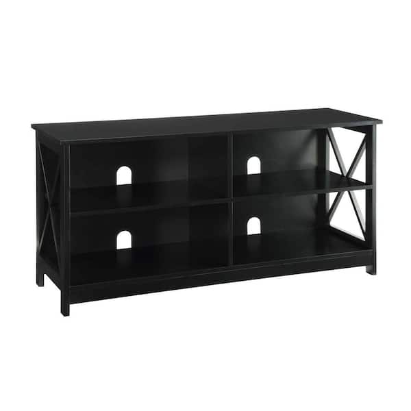 Convenience Concepts Oxford 16 in. Black Wood TV Stand Fits TVs Up to 46 in. with Cable Management