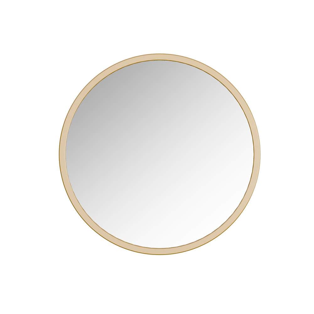 Halcyon 24 in. W x 24 in. H Medium Round Metal Framed Wall Bathroom Vanity Mirror in Gold price history on PriceWatchPro