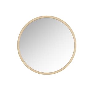 Halcyon 24 in. W x 24 in. H Medium Round Metal Framed Wall Bathroom Vanity Mirror in Gold