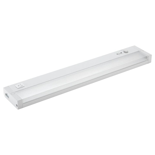 Maxxima 18 in. Hardwired or Plug and Play, White, Integrated LED