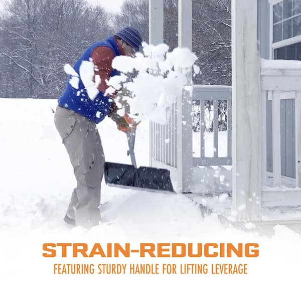 Ergieshovel 48 in. Steel Shaft Impact Resistant Snow Shovel with