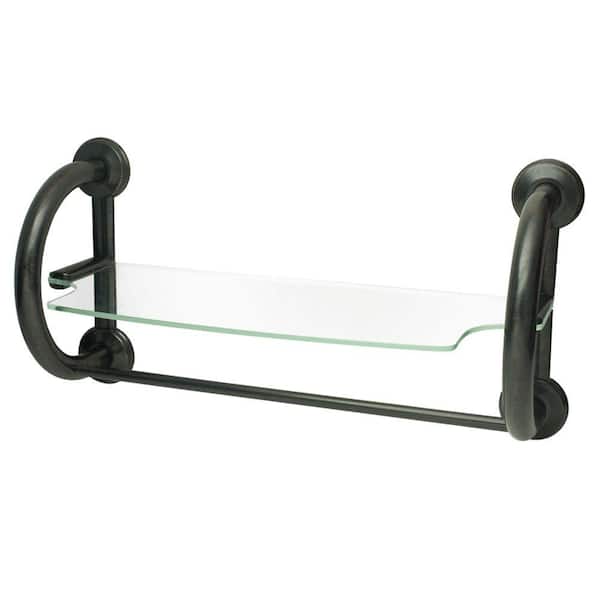 Grabcessories 3-in-1 25.5 in. x 1.25 in. Grab Bars and Towel Shelf in Oil Rubbed Bronze