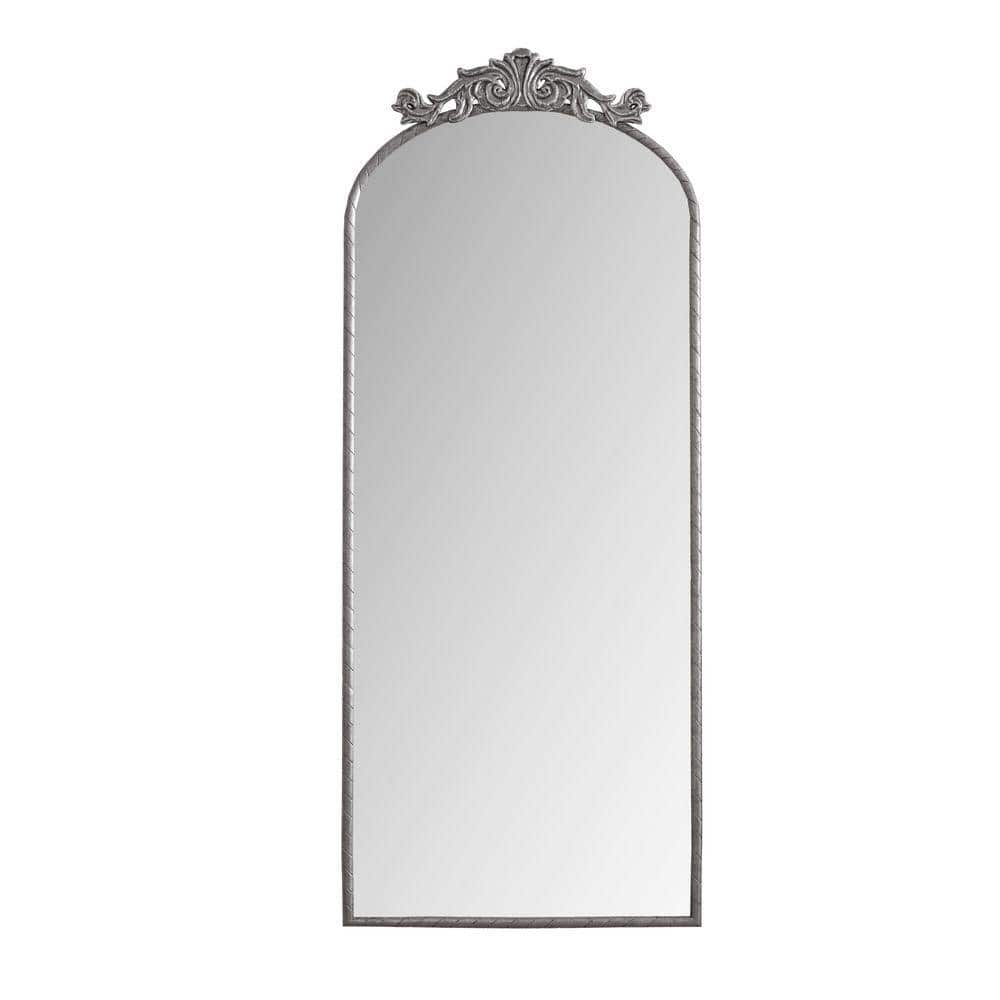 COWLOWN Antique Silver 24 in W x 58 in. H Arch Full Body Mirror