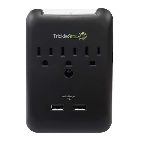 TRICKLESTAR 3-Outlet Surge Protector With USB Charging Ports