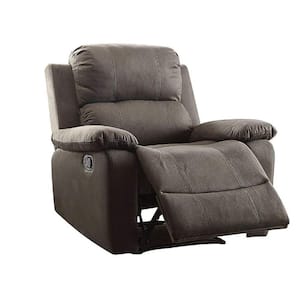 Gray Microfiber Manual Recliner with Cushioned Armrests