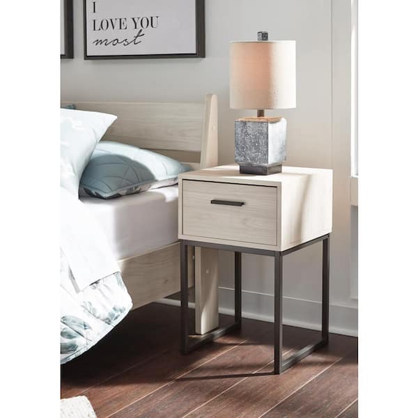 Socalle Light Natural 1 Drawer 19.63 in. W Nightstands