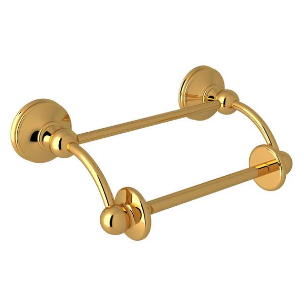 ROHL Georgian Era Wall Mounted Toilet Paper Holder in Unlacquered Brass
