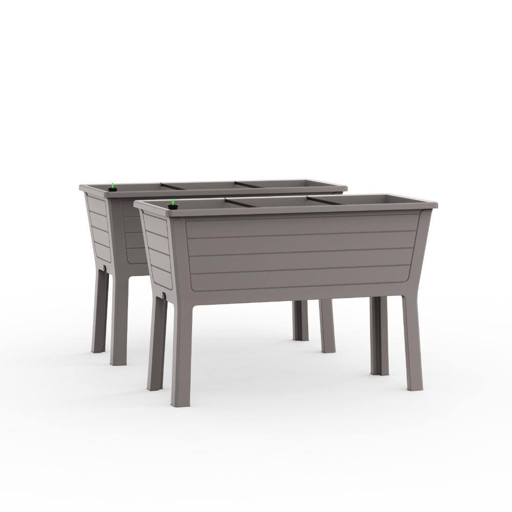 2PCS Grey Resin Rectangular Raised Garden Bed with Drain Hole (44.33 in. L x 19.69 in. W x 29.92 in. H) price history on PriceWatchPro