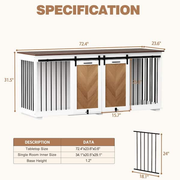 FUFU&GAGA White Medium Small Dog Kennel Indoor Use, Furniture Corner Dog  Crate with Cushion, Pet Corner Crate for Limited Room YLM-KF150137-03-01-c  - The Home Depot