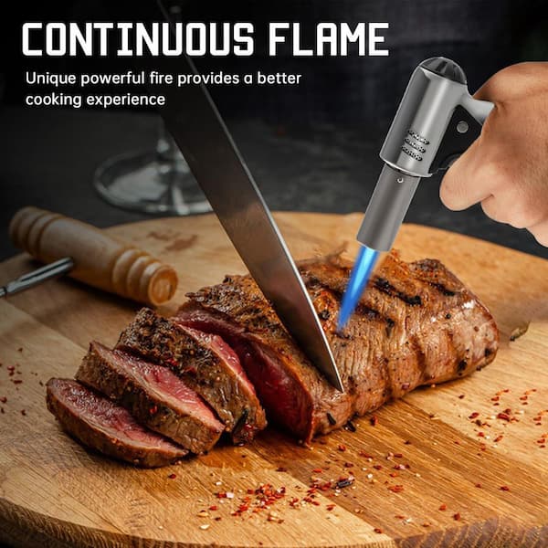 Adrinfly Butane Refillable Kitchen Cooking Torch Lighter with Safety Lock Adjustable Flame for BBQ Baking Crafts Soldering