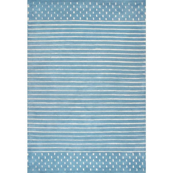 Marlowe Stripes Baby Blue 4 ft. x 6 ft. Indoor Area Rug