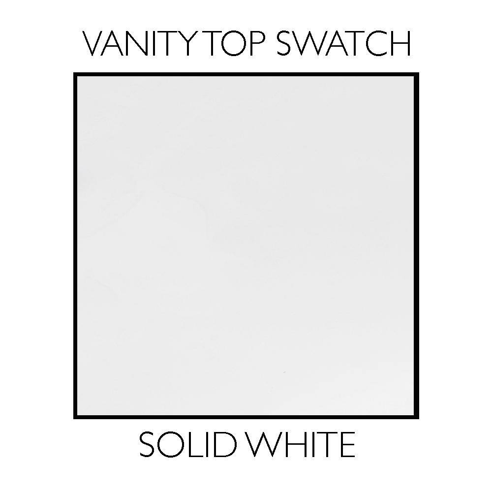Solid White Ceramic Vanity Top with Backsplash, 37"