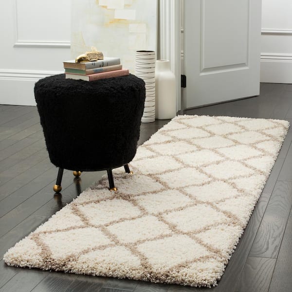 Hudson 2 ft. x 14 ft. Ivory/Beige Geometric Runner Rug