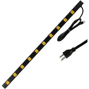 10-Outlets Surge Proctor Power Strip 6 ft. Cord for Home Office in Black