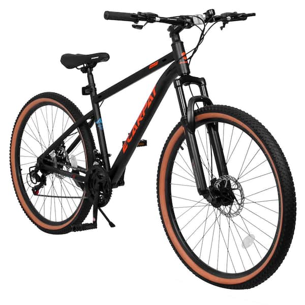 Zeus & Ruta 27.5 in. Mountain Bike with 21-Speed and Carbon Steel Frame Disc Brakes Thumb Shifter Front for Men and Women's in Red