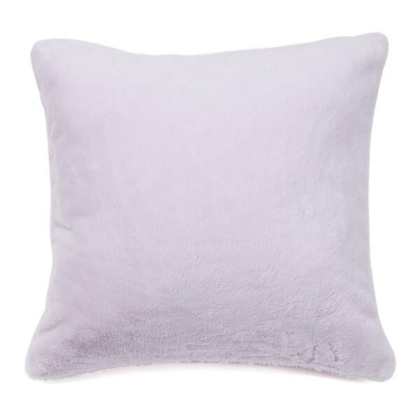 Best Home Fashion Luxe Fur Lavender Animal Print Polyester 18 in. x 18 in. Throw Pillow