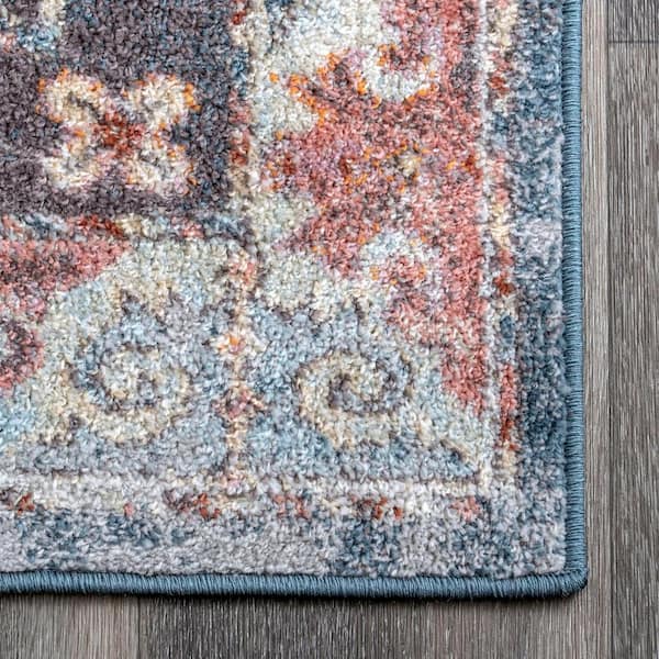 Asha Simple Border 2 ft. x 8 ft. Dark Grey Indoor/Outdoor Runner Rug