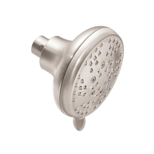 MOEN 5-Spray Patterns with 2.5 GPM 4 in. Single Wall Mount Fixed Shower Head in Brushed Nickel